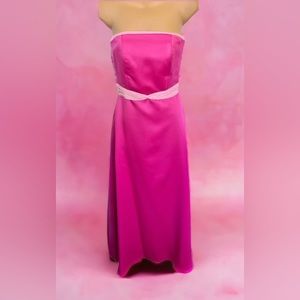 B2• Vintage strapless Barbie pink formal dress • XS